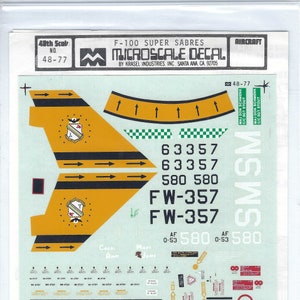 Microscale 48-77 1/48 Scale North American F-100 Super Sabre Model Airplane Decals