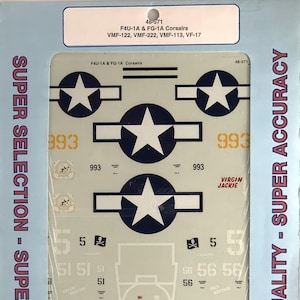 Superscale 48-571 1/48 Scale Vought F4U Corsair Model Airplane Decals