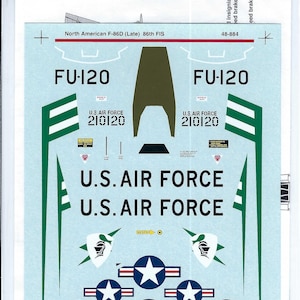 Superscale 48-884 1/48 Scale North American F-86D-50-NA Sabre Model Airplane Decals