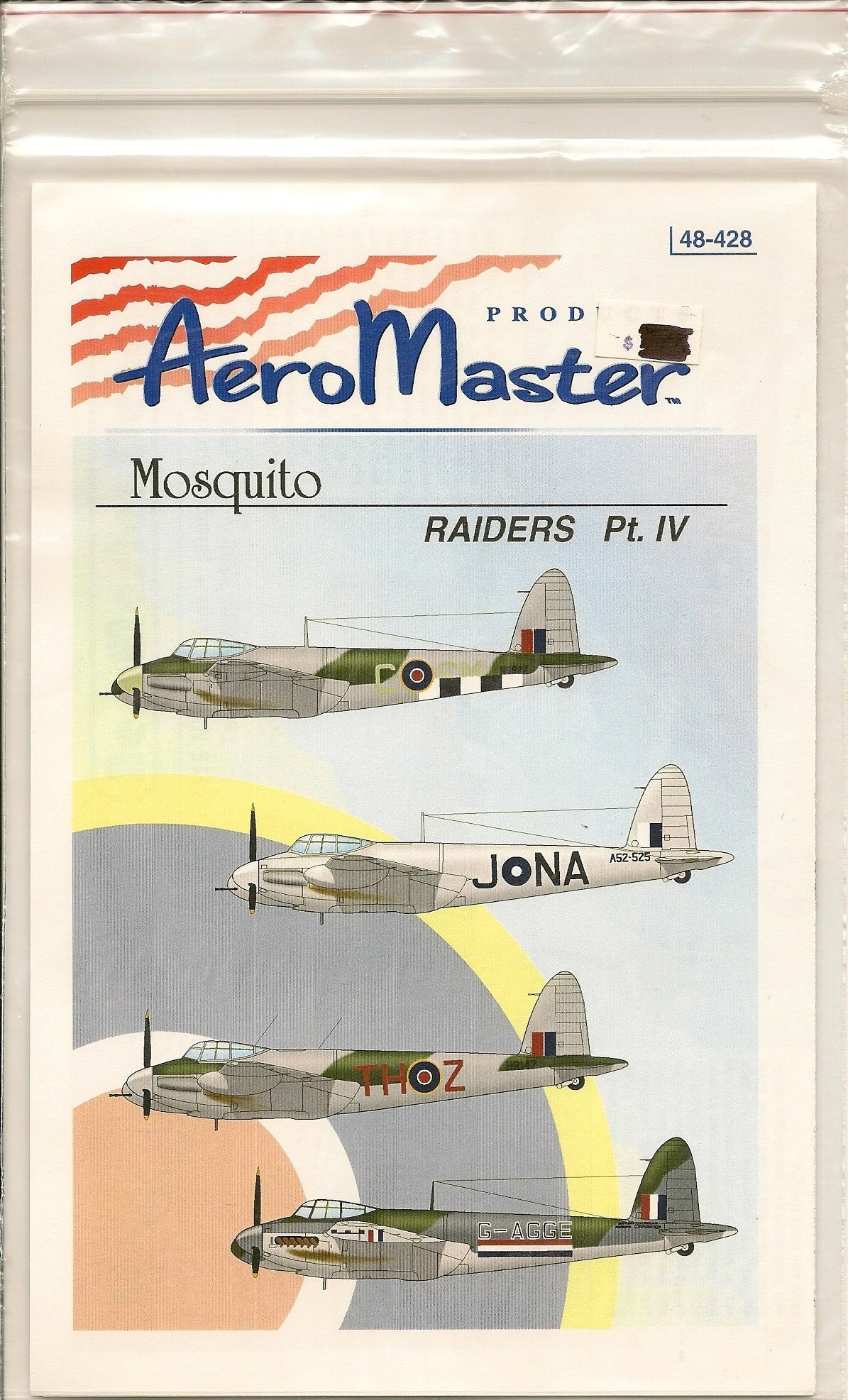 Aeromaster 48-428 1/48 Scale Mosquito Raiders Pt. IV Model Airplane Decals