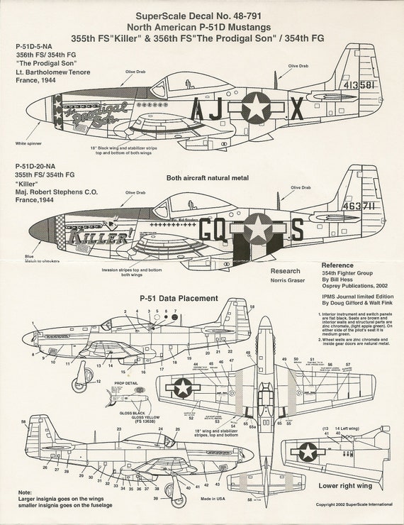 Superscale Decal 48-1194 P-51B Mustang 