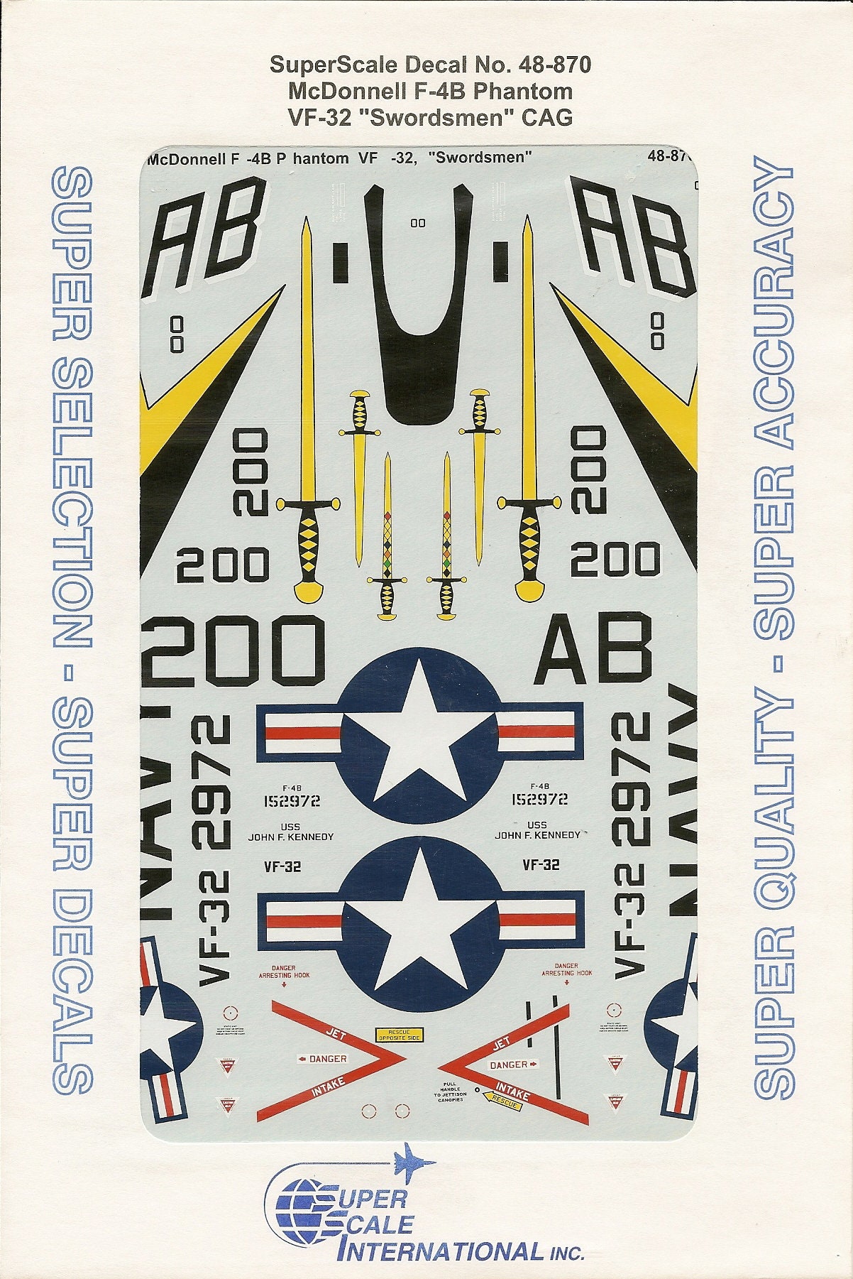 1/72 McDonnell Douglas F-4K Phantom US Marines C3D Decals 1/72 McDonnell Douglas F-4K Phantom US Marines C3D Decals