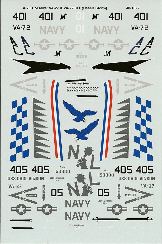 1:72 Decals Super Scale 72-348 A-7B Corsair II VA-203 CVWR NAS Alameda 1979 New 1:72 Decals Super Scale 72-348 A-7B Corsair II VA-203 CVWR NAS Alameda 1979 New