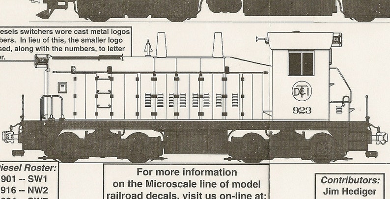 Microscale MC-4302 HO Scale Detriot Toledo & Ironton Diesel Locomotives (1951-1955) Model Train Decals