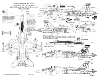 SuperScale Decals 1:48 F/A 18C/D Hornets NAWCWD Navy Test Center #48-674 
