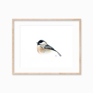 Chickadee Profile - Watercolor Print
