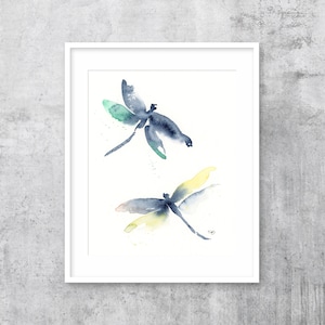 Abstract Dragonflies - Watercolor Print