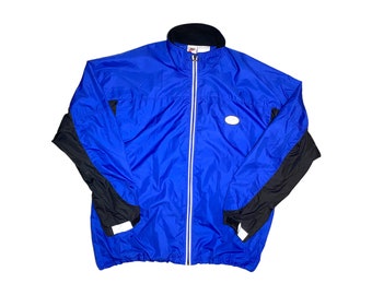 Vtg 90s Nike FIT Full-zip Blue/Black 3M Jacket size Large