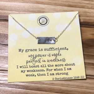 Bible verse card, Scripture necklace, Faith necklace, Faith encouragement, Encouragement necklace, Christian gift, Christian jewelry