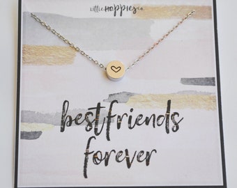 Best friend necklace, heart necklace, friendship necklace, best friend gift, gift for her, friendship gifts, dainty necklace