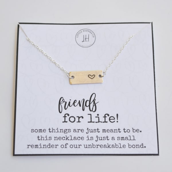 Friendship Jewelry, BFF Gift Idea, Best Friend Gift, Bestie Necklace, Friendship Gift, Bar Necklace, Dainty Necklace, BFF Gifts