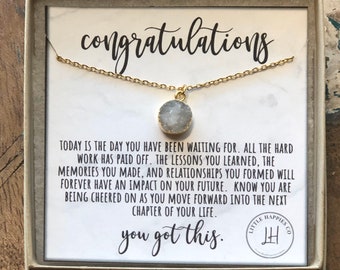 Congratulations gifts, graduation gift, gift for graduate, congrats, graduation jewelry, gift for her, carded necklace, inexpensive gift