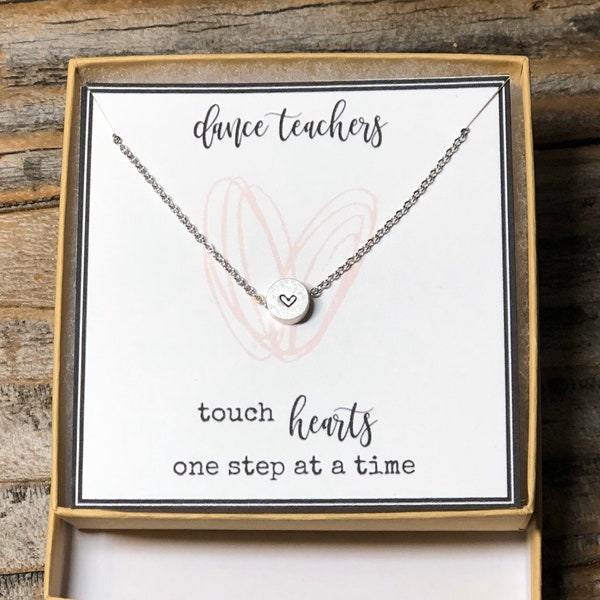 Gift for dance teacher, Dance Recital Gift, Dance Instructor, Ballet Teacher gift, Thank you gift for Dance Teacher, Heart Necklace, Gifts