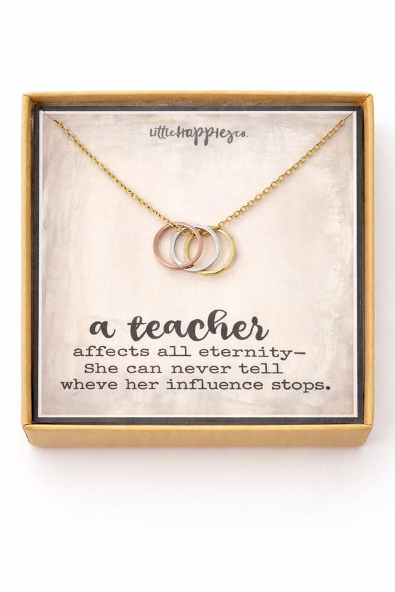 Teacher Gift Necklace, End of Year Teacher Gift From Student, Teacher Appreciation Jewelry, Thank You Teacher Gift - Etsy