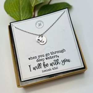 Encouragement Gift, Christian Jewelry, Sympathy Gift, Miscarriage Gift, Gifts for Her, Wave Necklace, Bible Verse Gifts, Bereavement Gift