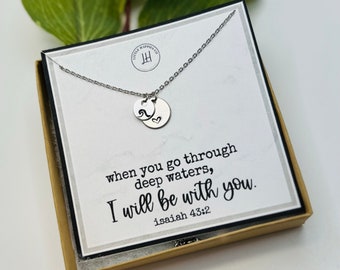 Encouragement Gift, Christian Jewelry, Sympathy Gift, Miscarriage Gift, Gifts for Her, Wave Necklace, Bible Verse Gifts, Bereavement Gift