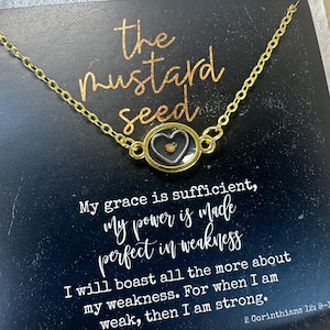 Mustard Seed Necklace Gift for Her, Encouragement gift, Small Gift of Encouragement, Gift for friend Miscarriage, Loss of Baby