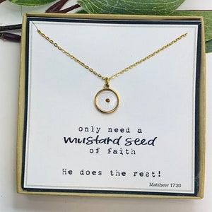 Real mustard seed necklace, Encouragement gift, Mustard seed jewelry, Faith necklace, Christian jewelry, Miscarriage gift, Inspirational image 7