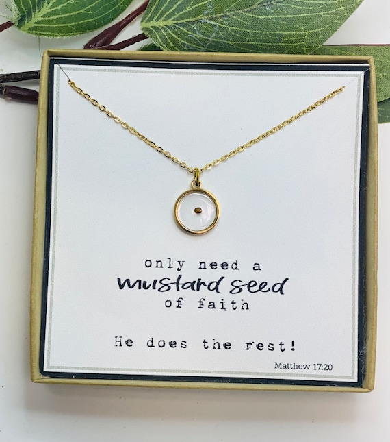 Inspirational Sieraden Kettingen Bedelkettingen Encouragement gift Christian jewelry Real mustard seed necklace Mustard seed jewelry Faith necklace Miscarriage gift 