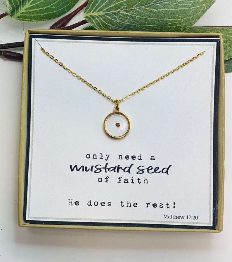 Real mustard seed necklace, Encouragement gift, Mustard seed jewelry, Faith necklace, Christian jewelry, Miscarriage gift, Inspirational image 7