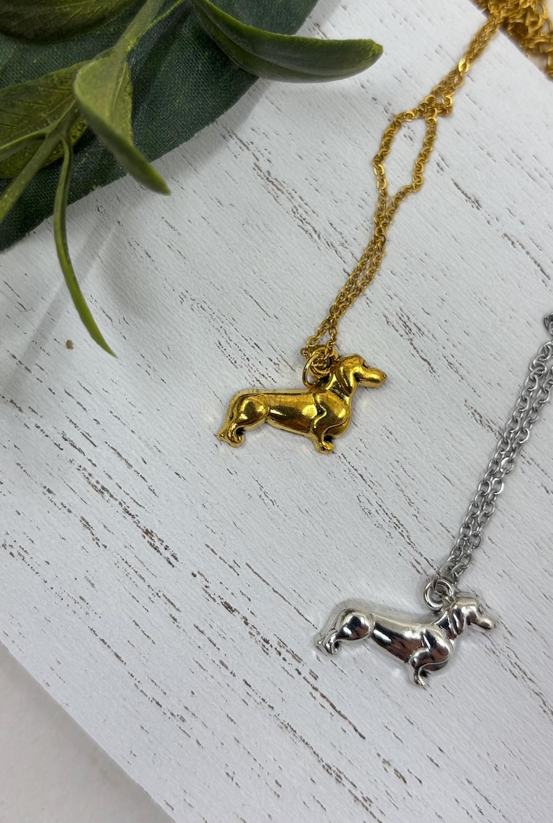 Dachshund Gift, Wiener Dog Gift, Dachshund Necklace, Gift for Her, Gold, Silver, Necklace, Gift for Dog Lover, Wiener Dogs, Dachshunds, Pet image 8