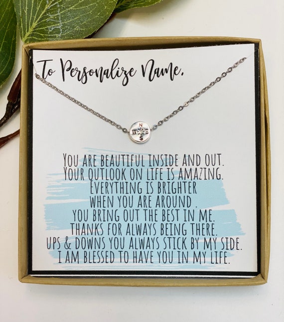 Compass Necklace Best Friend Necklace Compass Jewelry Best Friend Jewelry Gift Personalized Friendship Necklace Best Friend Gift Etsy