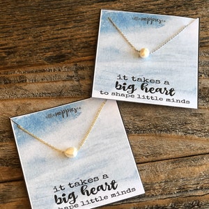 Pre School Teacher Gift, Floating pearl necklace, Small single pearl necklace, Gifts teachers really want, Babysitter gifts, Daycare Teacher