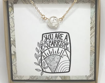 You are a warrior, Warrior gift, Warrior necklace, Recovery necklace, Survivor gift, AA gift, Strength gift, Warrior jewelry, Encouragement