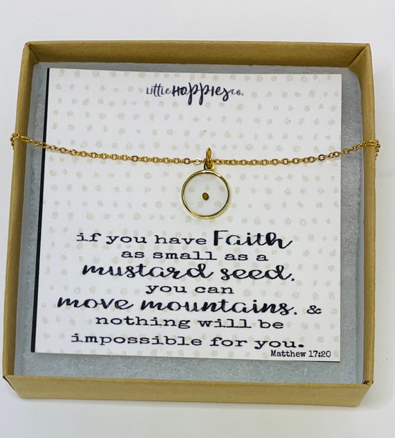 Real Mustard Seed Necklace Encouragement Gift Mustard Seed Etsy