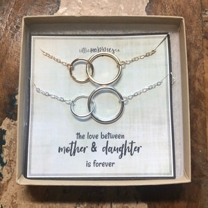 Gift for mom and daughter, Mothers Day necklace set, Gifts for mom, Mom necklace, 2 circles necklace, two circle necklaces, Mother daughter