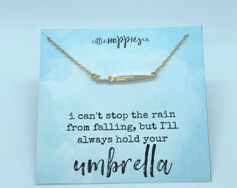 Encouragement necklace, umbrella necklace, friendship necklace, best friend gift, gift for her, women's necklace, dainty necklace