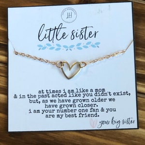 Little sister gifts from big sister, Gift for sister on her birthday, Unique birthday gifts for sister, Necklace for sister, Sister necklace