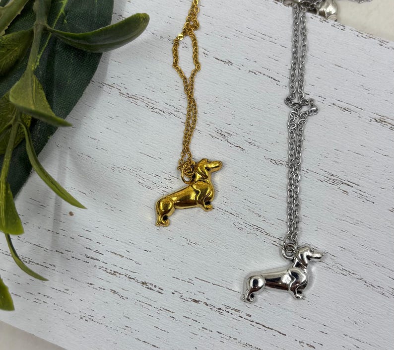 Dachshund Gift, Wiener Dog Gift, Dachshund Necklace, Gift for Her, Gold, Silver, Necklace, Gift for Dog Lover, Wiener Dogs, Dachshunds, Pet image 7