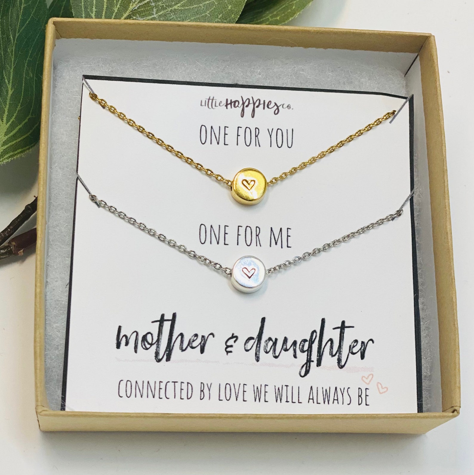 Mother & Daughter Necklaces, Heart Necklace, Gift for Mom, Mom Jewelry ...