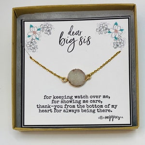 Big sister little sister necklace - Sisters gift for her, Sister necklace, sister birthday gift, Big sister gifts, Big sis lil sis (01-001)