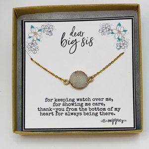 Big sister little sister necklace - Sisters gift for her, Sister necklace, sister birthday gift, Big sister gifts, Big sis lil sis (01-001)