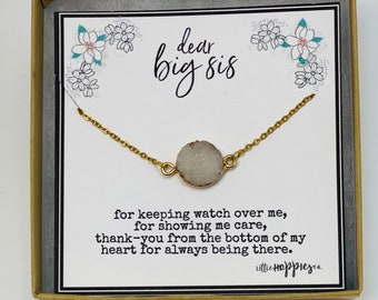 Big sister little sister necklace - Sisters gift for her, Sister necklace, sister birthday gift, Big sister gifts, Big sis lil sis (01-001)