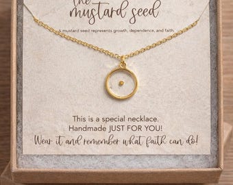 Real Mustard Seed Necklace: Christian Faith Jewelry, Encouragement Gift