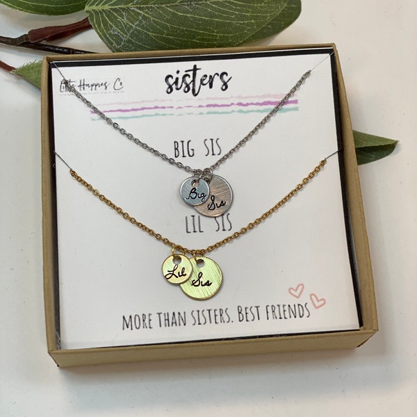 Sister GIft, Sister Gift from Sister, Sister Necklace for Two, Birthday Gift for Sister, Little Sister Big Sister, Gift for Her, Lil Big