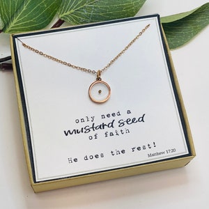 Real mustard seed necklace, Encouragement gift, Mustard seed jewelry, Faith necklace, Christian jewelry, Miscarriage gift, Inspirational image 3