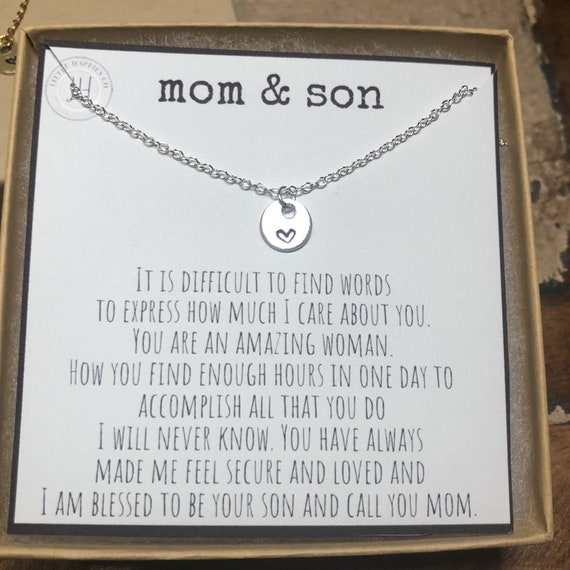 To My Mom Necklace From Son, Gifts For Mom From Son, Necklace For Mother  From Son Jewelry Gifts for Mother's Day, Christmas Gift Ideas for Mom