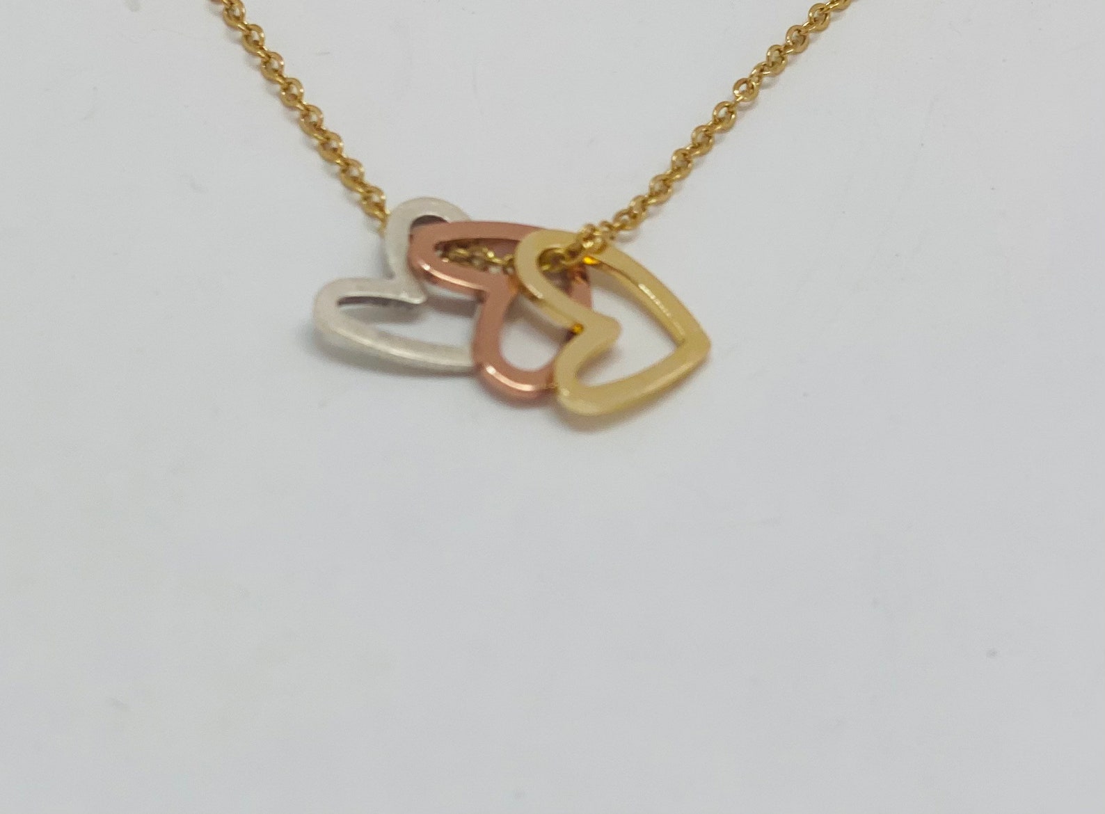 Lilies & Roses Best Friends + Forever Besties Hearts Necklace