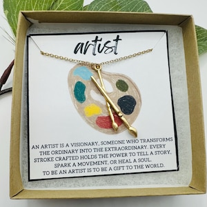 Gift for Art Teachers, Gift for Artist, Paint Brush Necklace – Unique Gift for Artists, Painters, Designers, Art Teacher Gift Ideas, Unique