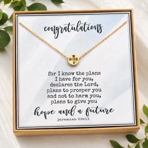 Graduation Necklace, Jeremiah 29:11 Gift, Christian Graduation Gift for Her, Compass Necklace, High School College Graduate Gift