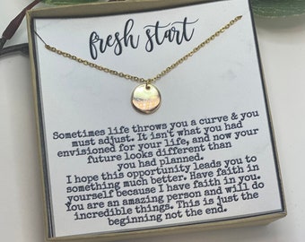 Fresh Start Necklace, Necklace, Encouragement Gift, Gift For Her, Loss of Job, Clean, Sobriety, Thinking of you