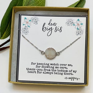 Big sister little sister necklace - Sisters gift for her, Sister necklace, sister birthday gift, Big sister gifts, Big sis lil sis (01-001)
