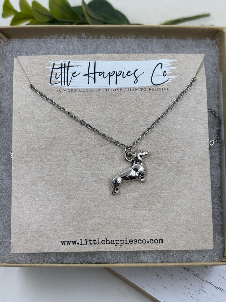 Dachshund Gift, Wiener Dog Gift, Dachshund Necklace, Gift for Her, Gold, Silver, Necklace, Gift for Dog Lover, Wiener Dogs, Dachshunds, Pet Silver dog charm