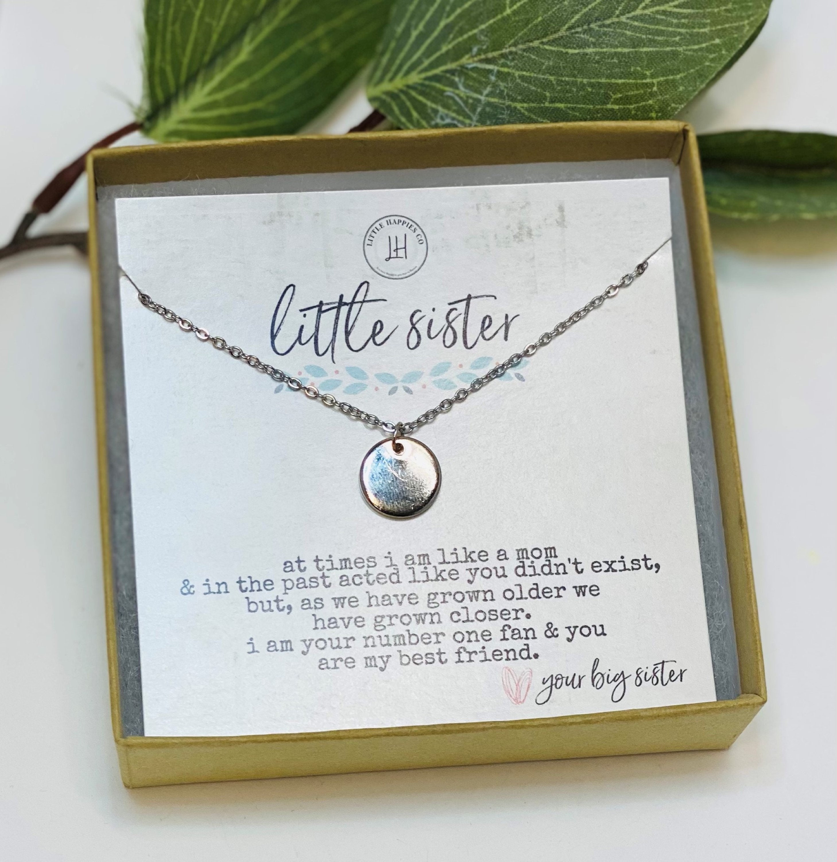 Sister Necklace, Little Or Big Sister Necklace Gift, Sisterhood Gift W –  Rakva