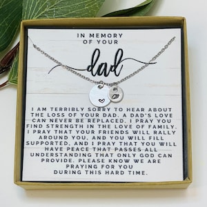 Angel Wing & Heart Necklace | Loss of Dad Memorial Gift | Sympathy Gift for Daughter | Remembrance Jewelry for Father&#39;s Loss