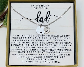 Angel Wing & Heart Necklace | Loss of Dad Memorial Gift | Sympathy Gift for Daughter | Remembrance Jewelry for Father's Loss